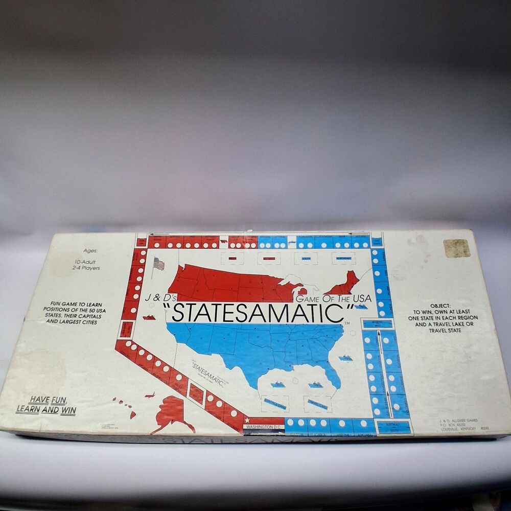 VTG 1988 Statesamatic Game Of The USA Educational Geography Board Game Complete